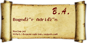 Bognár Adrián névjegykártya